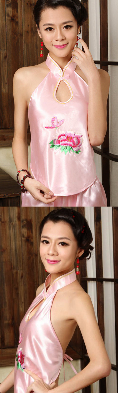 Mudang Peony Embroidery Halter Top (RM)
