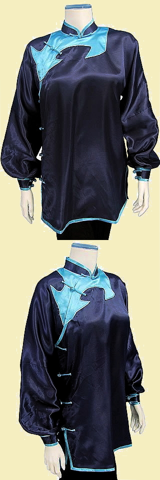 Women Inclined-lapel Spade Applique Kung Fu Blouse (CM)