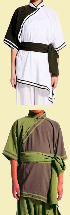 Inclined-lapel Dual-color Kung Fu Shirt (CM)